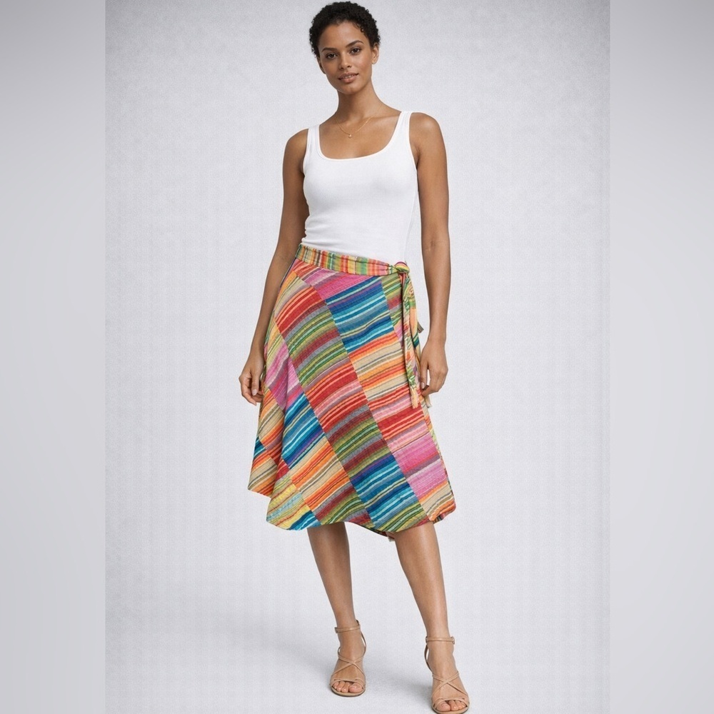 Handmade quilted patchwork wrap around skirt.